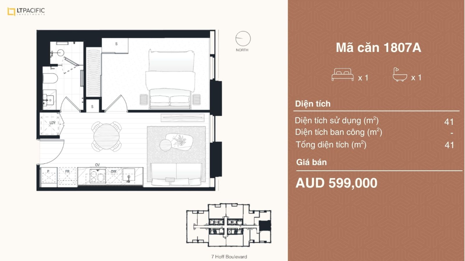 Mặt bằng căn hộ 1PN